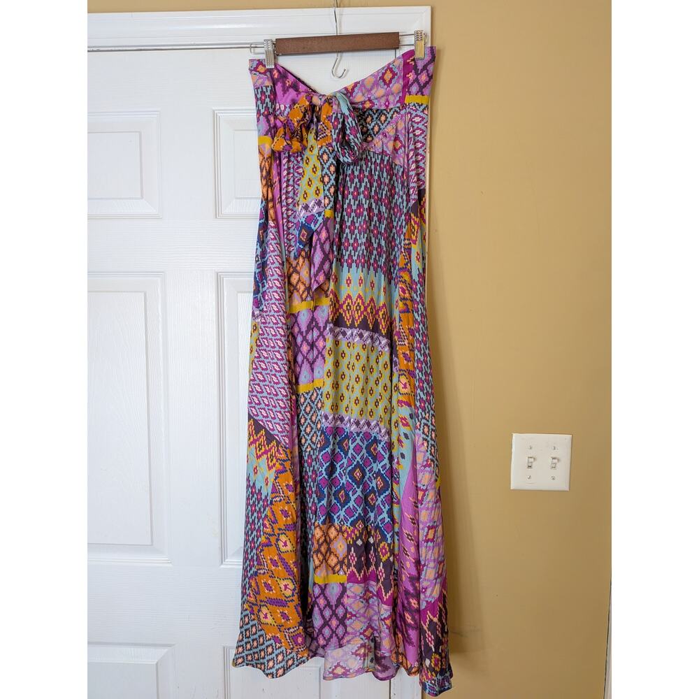 Tigerlily Utopia Trinity Maxi Dress Size 6 Boho Patchwork Print Halter Tie Back - Picture 9 of 11
